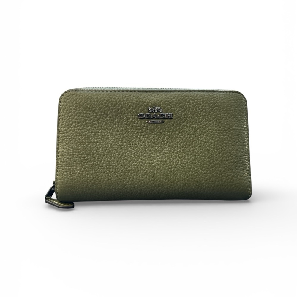 COACH C4124 Pebble Wallet Military Green - Picture 2 of 5